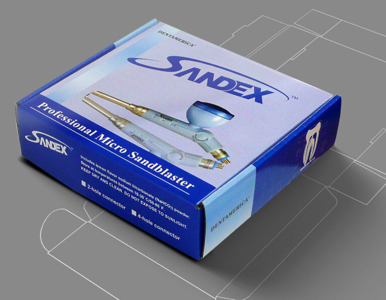登特美包裝盒設計｜DENTAMERICA SANDEX professional micro sandblaster packaging design